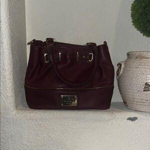 Elegant y2k Burgundy Leather Handbag